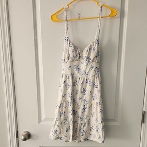 Hollister White and Blue Floral Dress